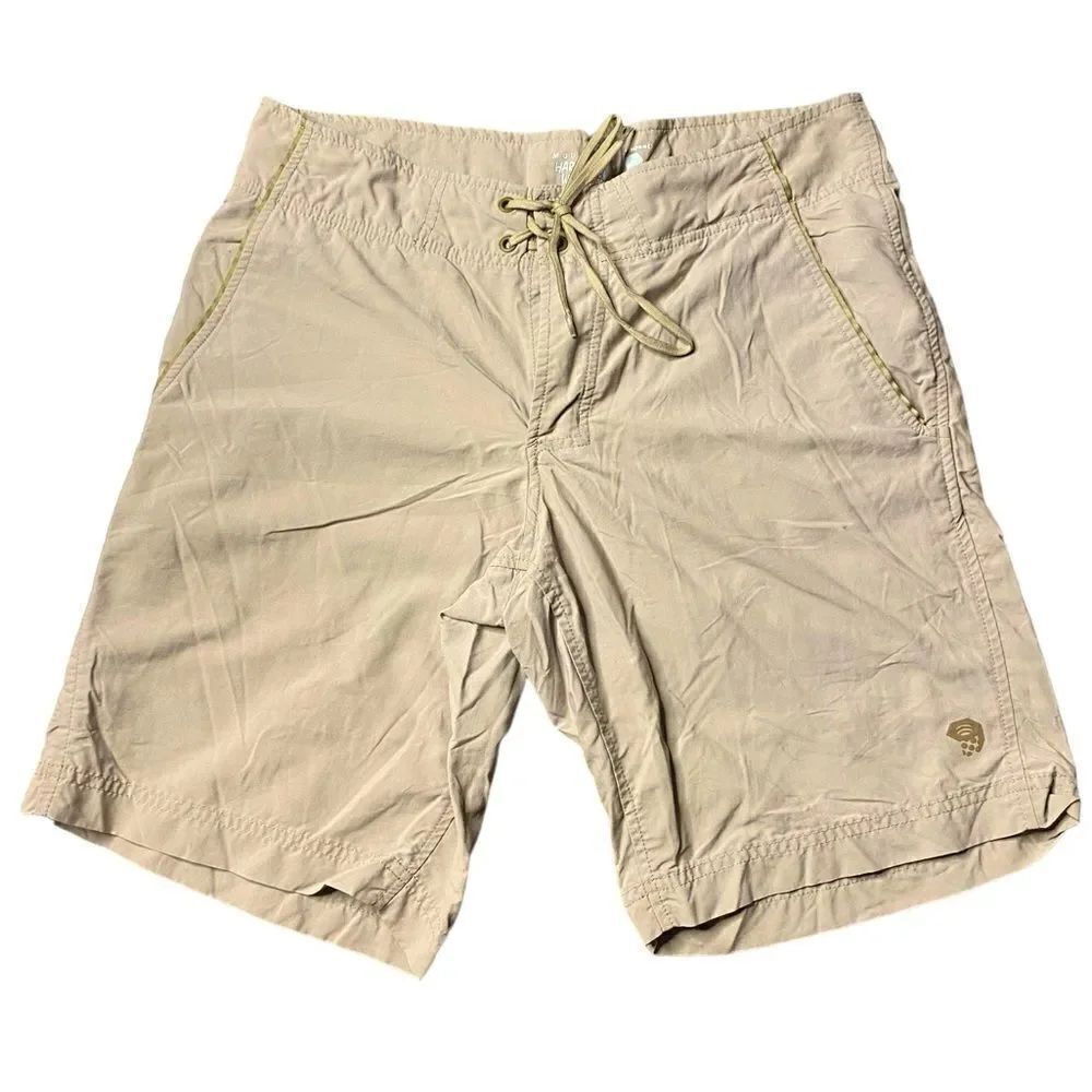 Mountain Hardwear Men’s Sz 31 Khaki Long Bermuda Tie Front Hybrid Shorts